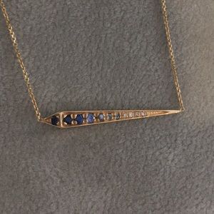 Sapphire & Diamond Floating Comet Necklace